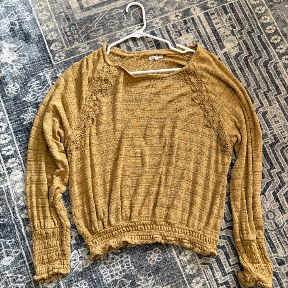 Maurices Golden Lace Long Sleeve Top
